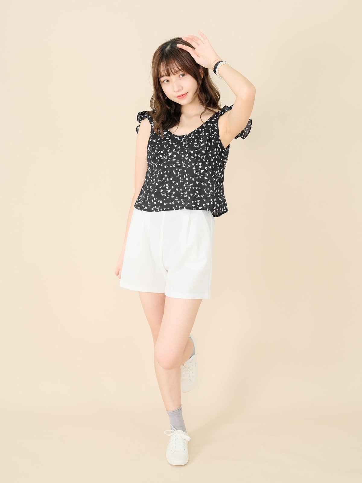 Pleated A-line Shorts Ivory - DAG-DD8509-21IvoryS - Mochi Ivory - S - D'ZAGE Designs