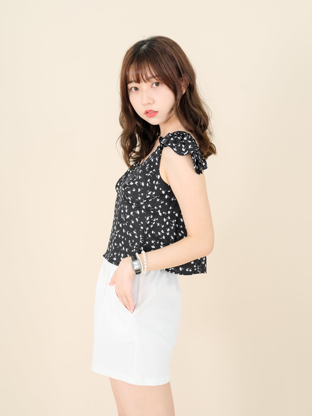 Pleated A-line Shorts Ivory - DAG-DD8509-21IvoryS - Mochi Ivory - S - D'ZAGE Designs