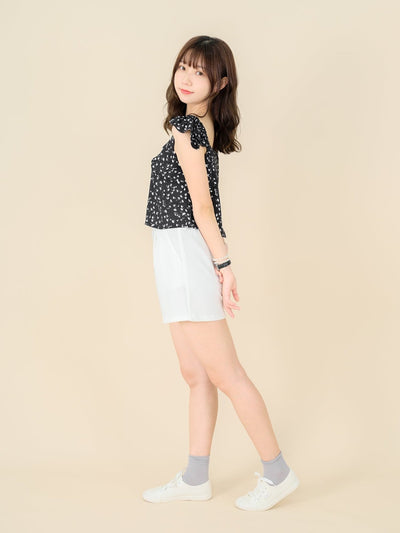 Pleated A-line Shorts Ivory - DAG-DD8509-21IvoryS - Mochi Ivory - S - D'ZAGE Designs