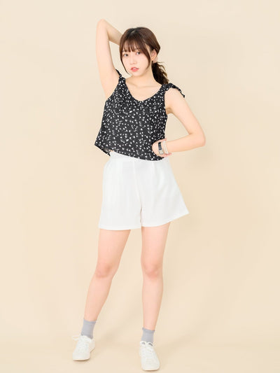 Pleated A-line Shorts Ivory - DAG-DD8509-21IvoryS - Mochi Ivory - S - D'ZAGE Designs