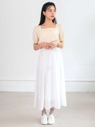 Stellar Square Neck Tie Back Top - DAG-DD0195-23ButterF - Butter - F - D'ZAGE Designs
