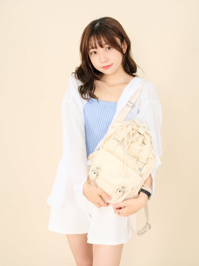 Doughnut Macaroon Mini Drawstring Organic Cotton Series BEIGE (Authorised Distributor) - DAG-DN-A8670-21BeigeF - Mochi Ivory - F - D'ZAGE Designs