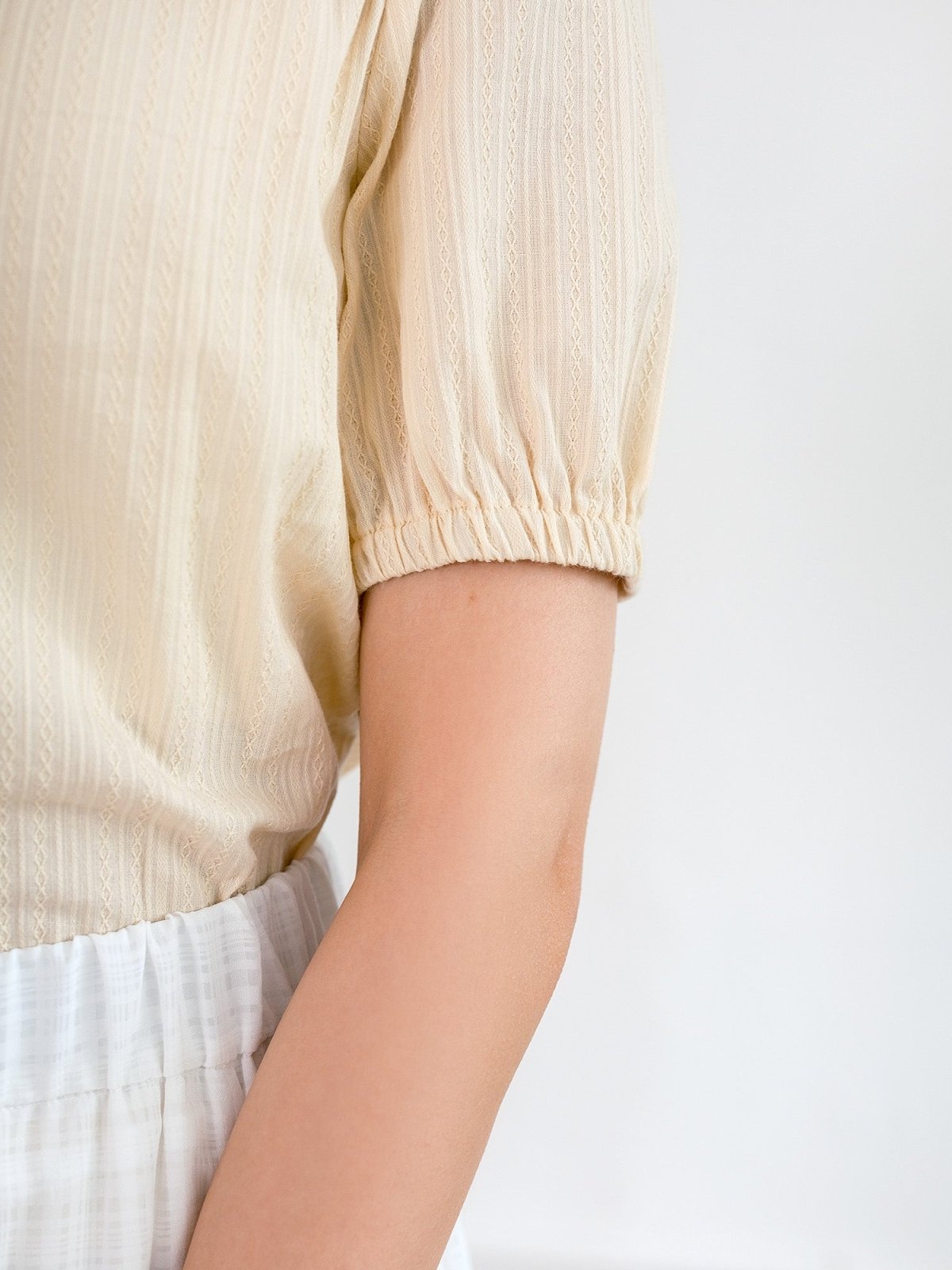 Stellar Square Neck Tie Back Top - DAG-DD0195-23ButterF - Butter - F - D'ZAGE Designs
