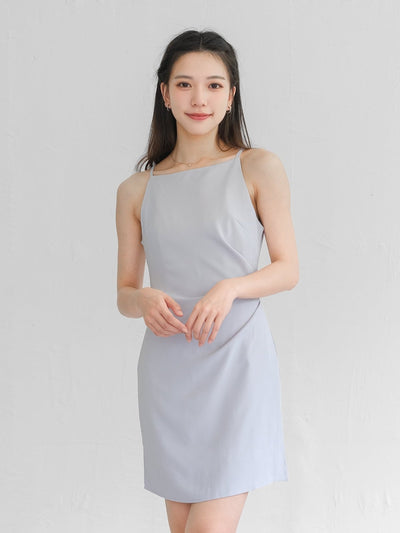 Charlotte Side Pleated Cocktail Dress - DAG-G-220195BabyBlueS - Baby Blue - S - D'ZAGE Designs