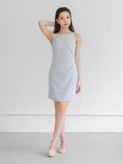 Charlotte Side Pleated Cocktail Dress - DAG-G-220195BabyBlueS - Baby Blue - S - D'ZAGE Designs