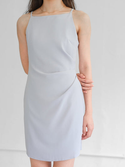Charlotte Side Pleated Cocktail Dress - DAG-G-220195BabyBlueS - Baby Blue - S - D'ZAGE Designs