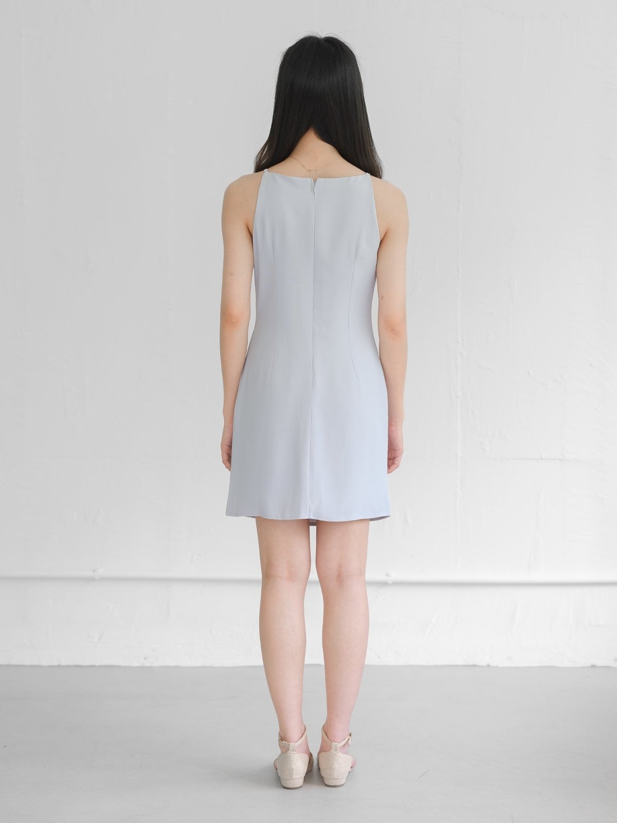 Charlotte Side Pleated Cocktail Dress - DAG-G-220195BabyBlueS - Baby Blue - S - D'ZAGE Designs
