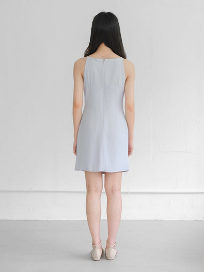 Charlotte Side Pleated Cocktail Dress - DAG-G-220195BabyBlueS - Baby Blue - S - D'ZAGE Designs