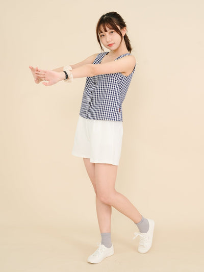 Checkered Button-up Top CLASSIC NAVY - DAG-DD8512-21ClassicNavyF - Blue White Checkers - F - D'ZAGE Designs
