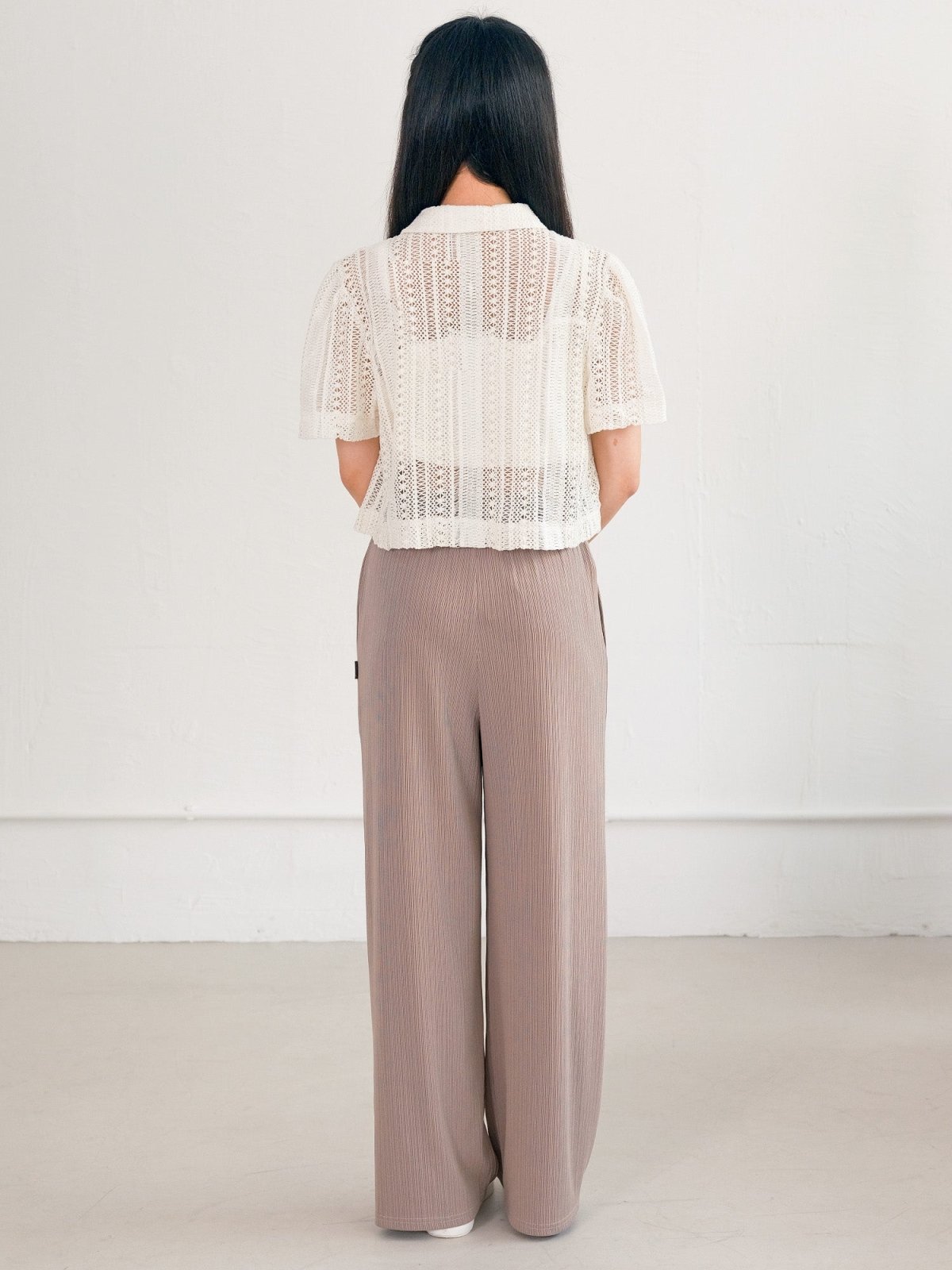 Melli Mesh Top Set - DAG-G-220141WhiteF - Mochi Ivory - F - D'ZAGE Designs
