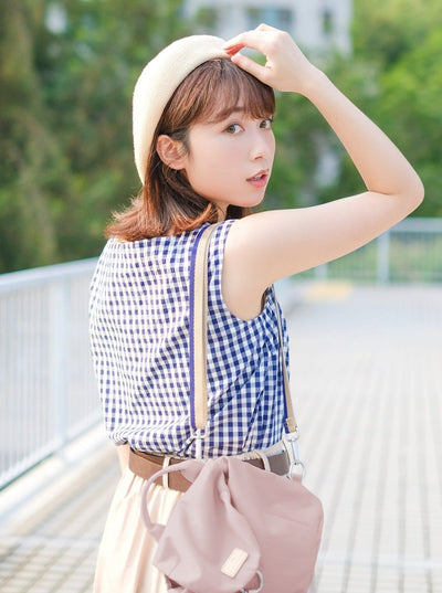 Checkered Button-up Top CLASSIC NAVY - DAG-DD8512-21ClassicNavyF - Blue White Checkers - F - D'ZAGE Designs