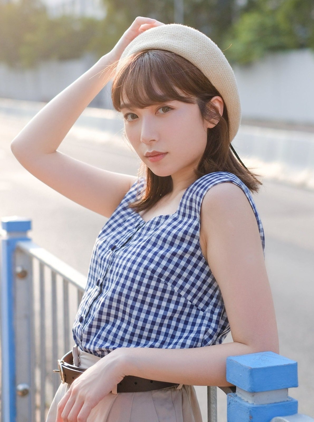 Checkered Button-up Top CLASSIC NAVY - DAG-DD8512-21ClassicNavyF - Blue White Checkers - F - D'ZAGE Designs