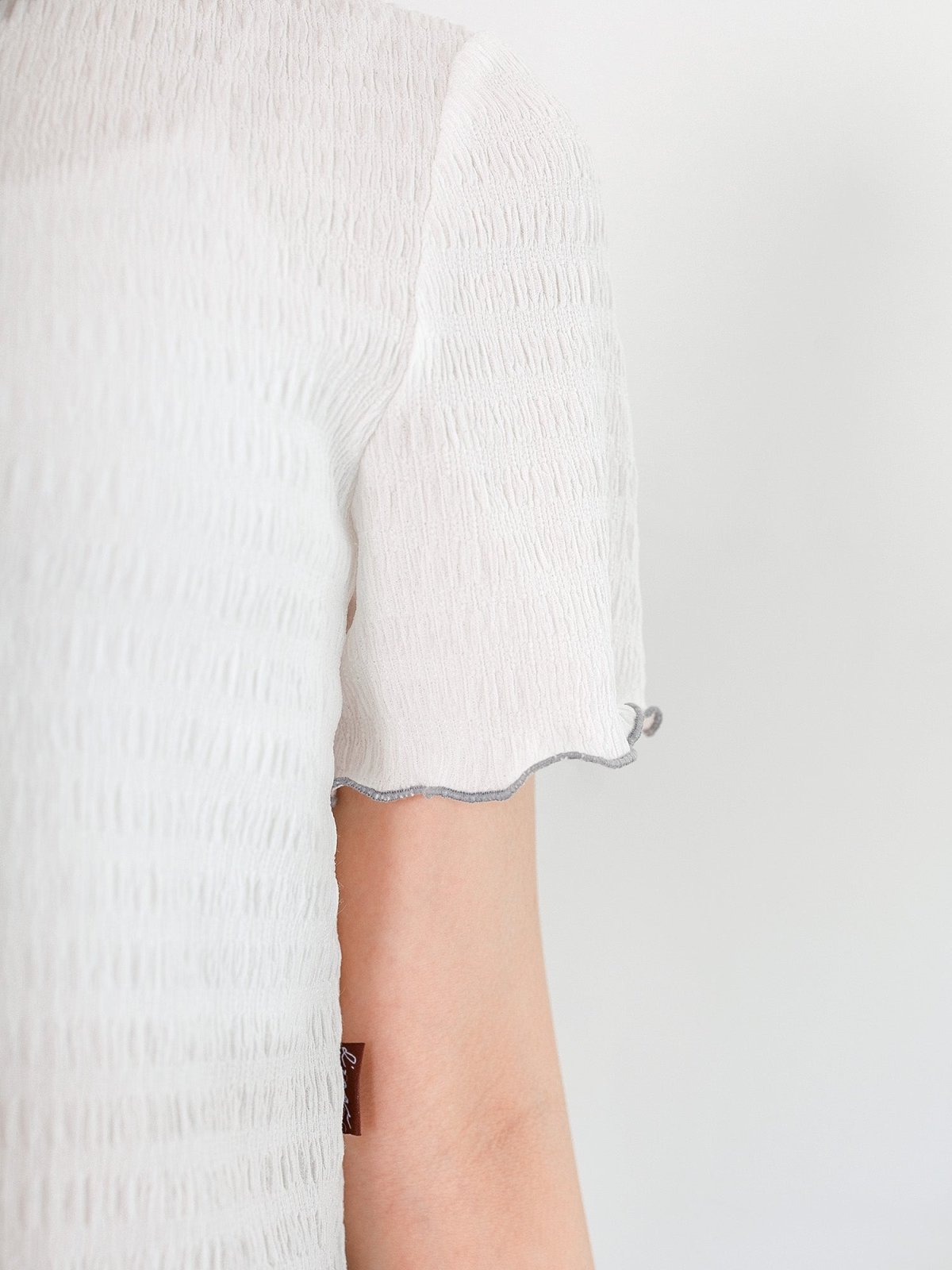 Estelle Front Seam Contrast Top - DAG-DD0361-23WhiteblueS - White With Blue Hem - S - D'ZAGE Designs