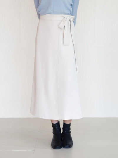 Simoa Side Slit Wrap Skirt - DAG-G-220086IvoryF - Mochi Ivory - F - D'ZAGE Designs
