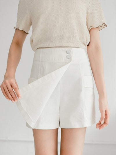 Hera A-line Wrap Skort - DAG-G-220137WhiteS - White - S - D'ZAGE Designs