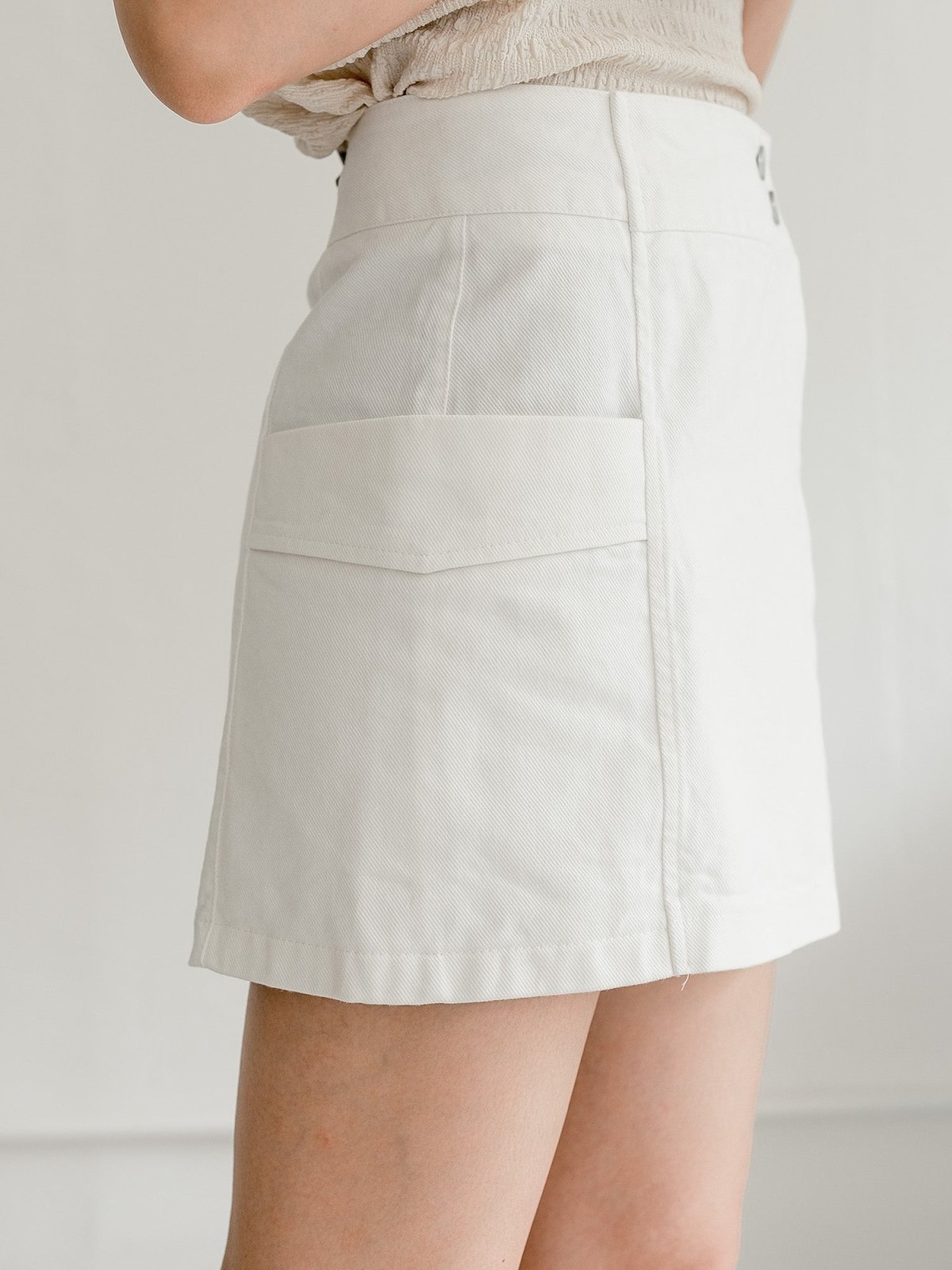 Hera A-line Wrap Skort - DAG-G-220137WhiteS - White - S - D'ZAGE Designs