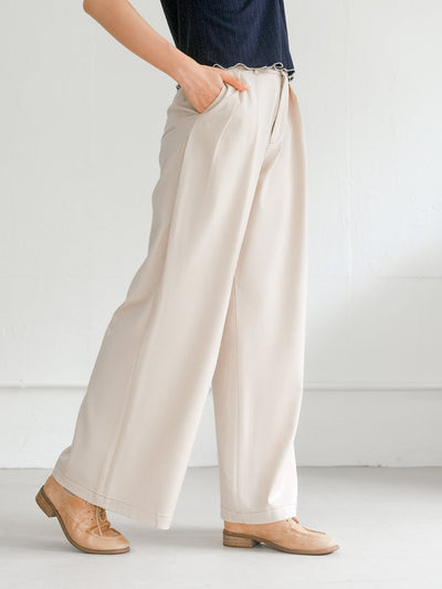 Montie Belted Wide Leg Pants - DAG-G-220157KhakiS - Khaki Beige - S - D'ZAGE Designs
