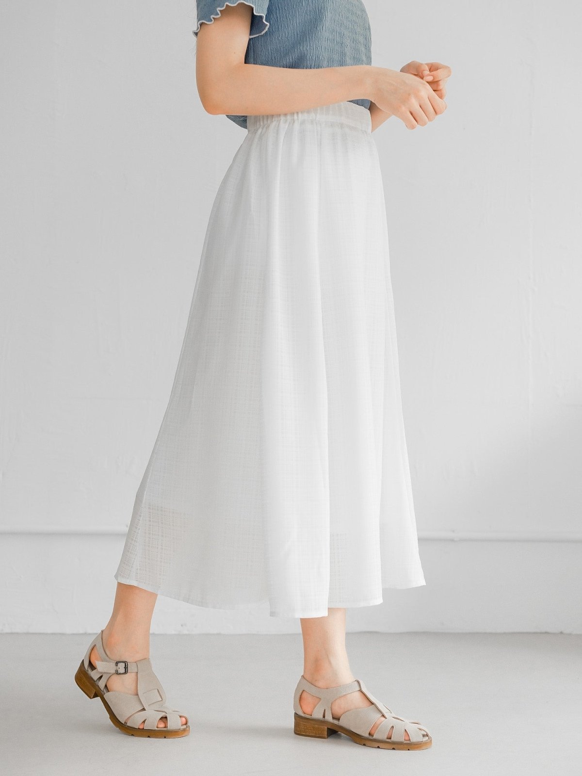 Chloe Checker Patterned Skirt - DAG-DD0191-23IvoryPlaidF - White - F - D'ZAGE Designs