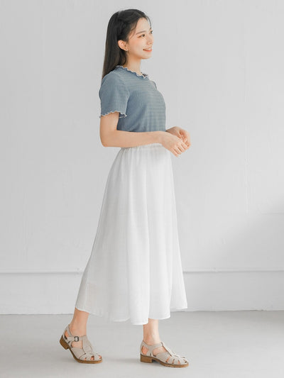 Chloe Checker Patterned Skirt - DAG-DD0191-23IvoryPlaidF - White - F - D'ZAGE Designs