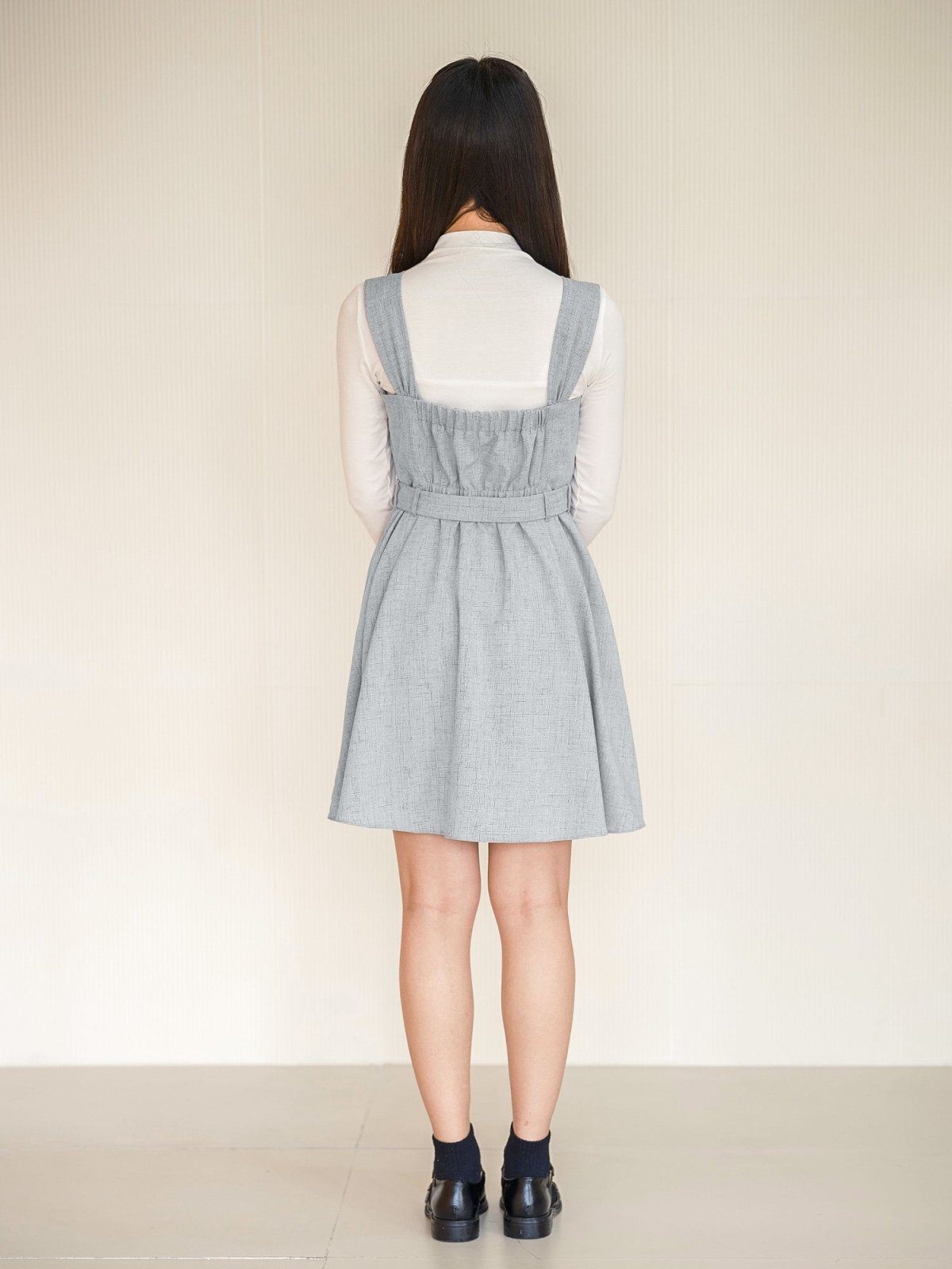 Colleen Contrast Button Mini Dress - DAG-DD0102-23LightblueS - Baby Blue - S - D'ZAGE Designs
