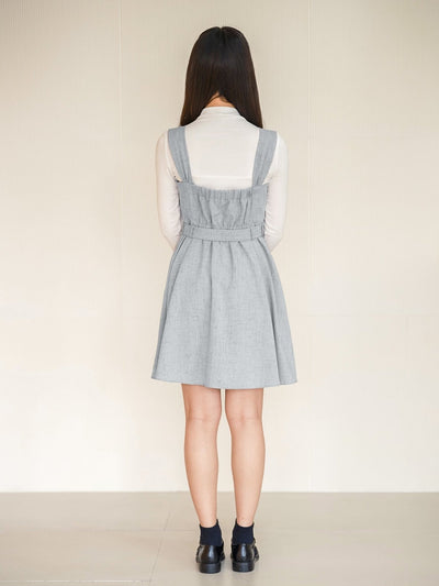 Colleen Contrast Button Mini Dress - DAG-DD0102-23LightblueS - Baby Blue - S - D'ZAGE Designs