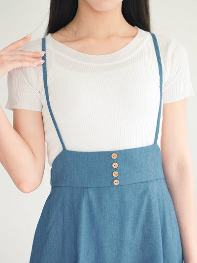 Tish Strap Midi Skirt - DAG-DD0336-23DenimS - Denim - S - D'ZAGE Designs