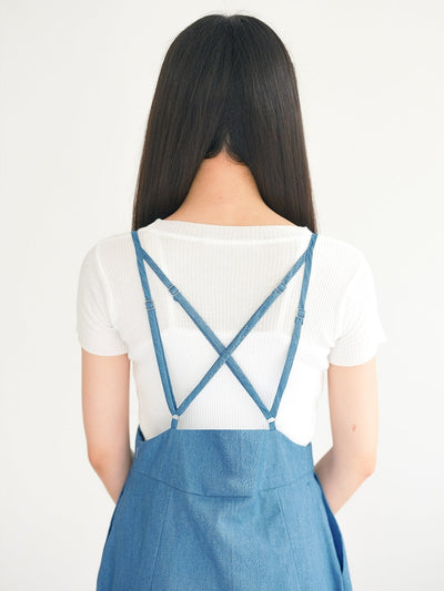 Tish Strap Midi Skirt - DAG-DD0336-23LightDenimS - Light Denim - S - D'ZAGE Designs