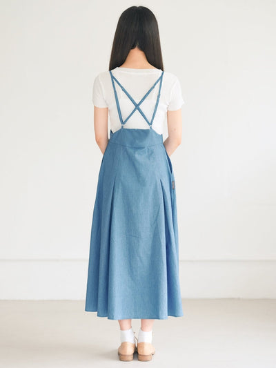 Tish Strap Midi Skirt - DAG-DD0336-23LightDenimS - Light Denim - S - D'ZAGE Designs