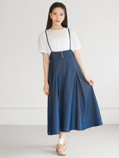 Tish Strap Midi Skirt - DAG-DD0336-23DenimS - Denim - S - D'ZAGE Designs