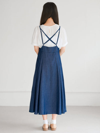 Tish Strap Midi Skirt - DAG-DD0336-23DenimS - Denim - S - D'ZAGE Designs