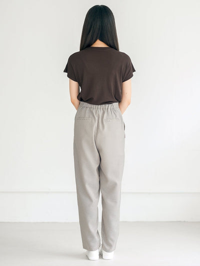 Joy Buckle Taper Trousers - DAG-DD0339-23BrownieS - Brown Houndstooth - S - D'ZAGE Designs