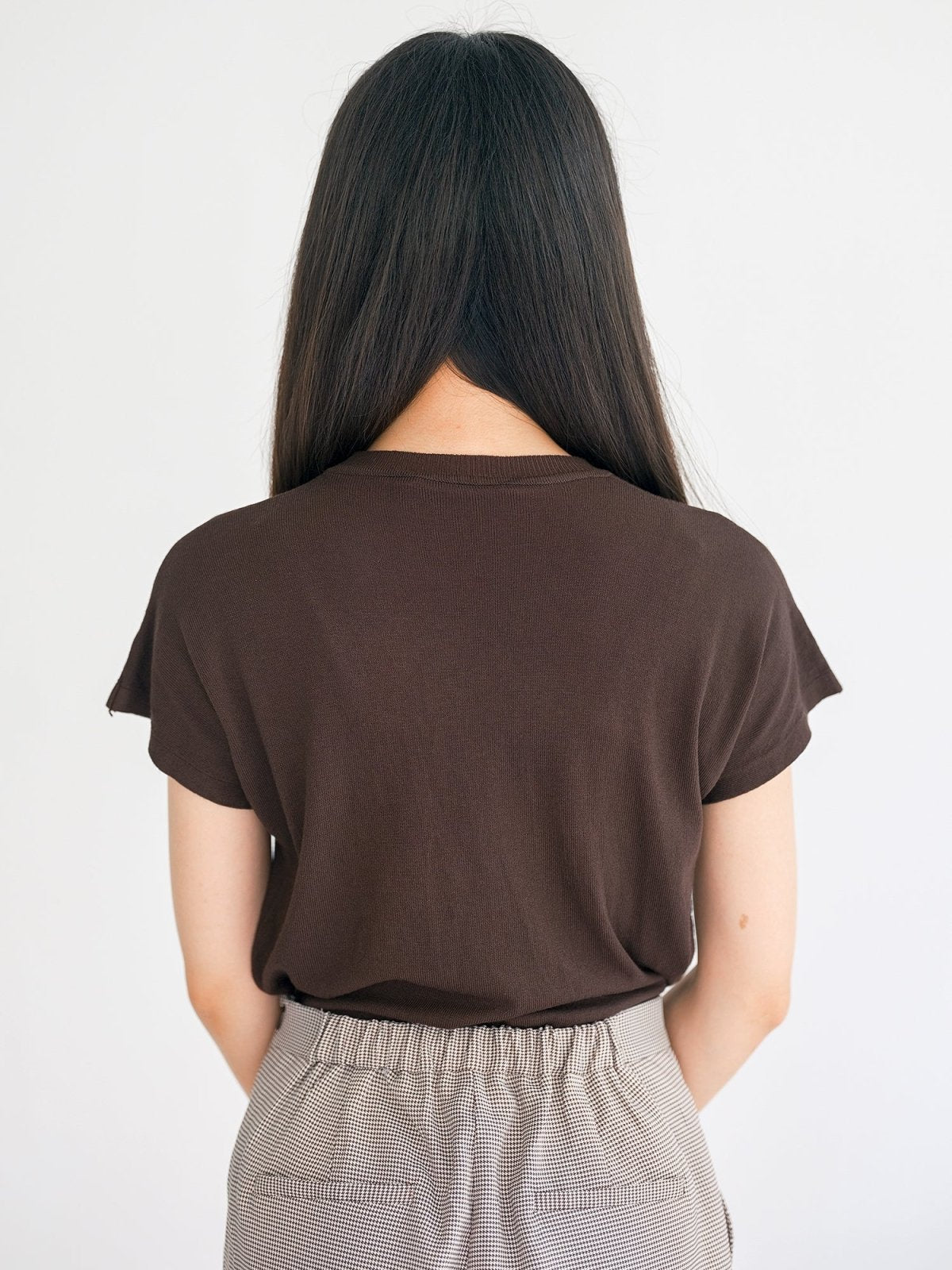 Neva Funnel Neck Knit Tee - DAG-G-220164BrownieF - Brownie - F - D'ZAGE Designs