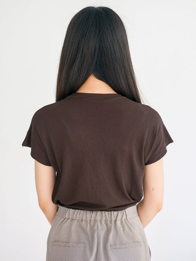 Neva Funnel Neck Knit Tee - DAG-G-220164BrownieF - Brownie - F - D'ZAGE Designs