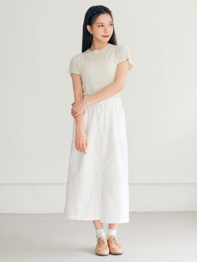 Neva Funnel Neck Knit Tee - DAG-G-220164IVORYF - Mochi Ivory - F - D'ZAGE Designs