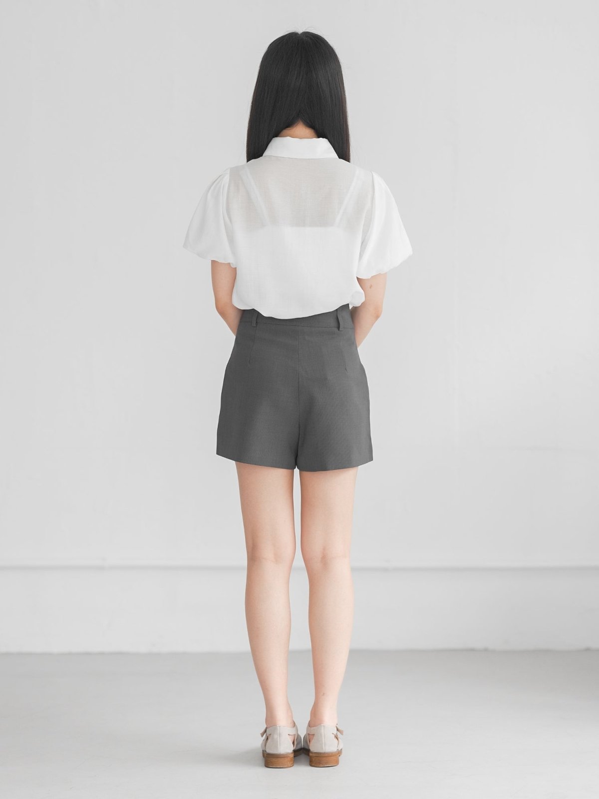 Avery Puff Sleeve Chiffon Shirt - DAG-G-220156WHITES - White - F - D'ZAGE Designs
