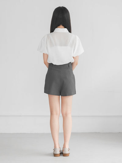Avery Puff Sleeve Chiffon Shirt - DAG-G-220156WHITES - White - F - D'ZAGE Designs