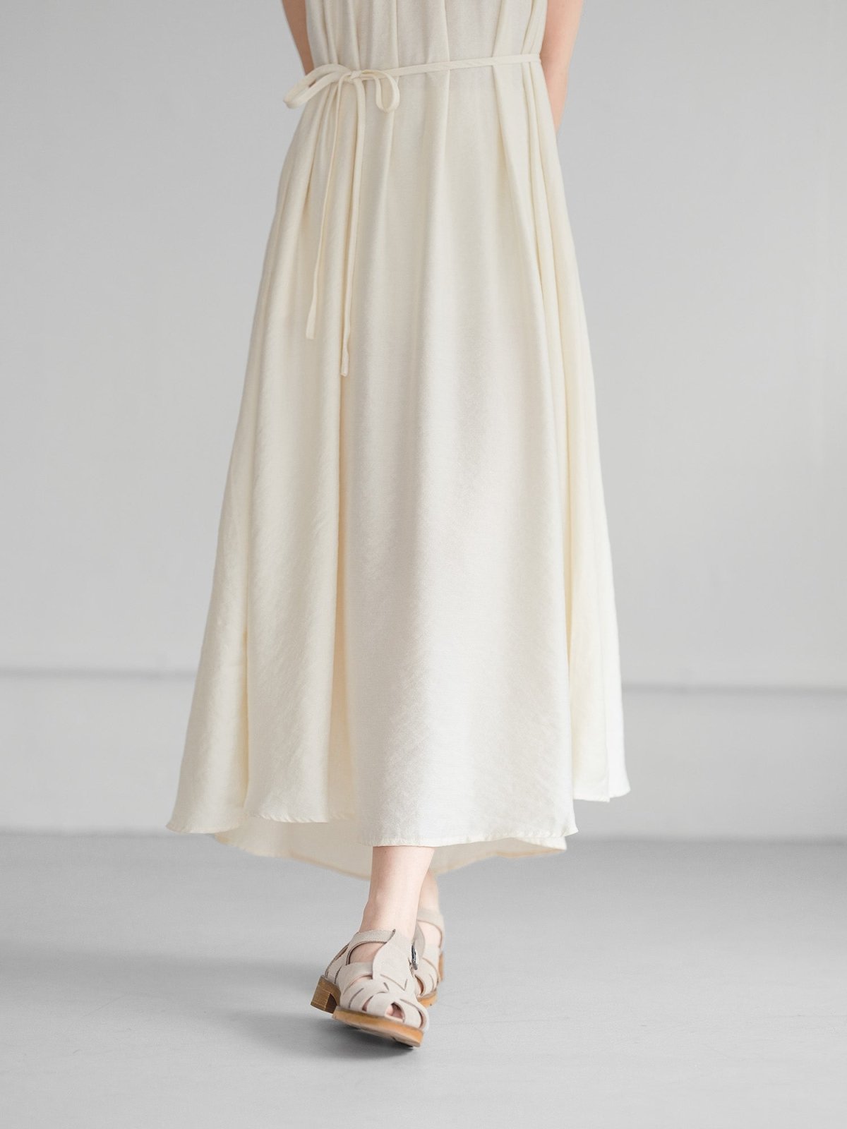 Levine Camisole Flare Dress - DAG-G-220130IvoryF - Mochi Ivory - F - D'ZAGE Designs