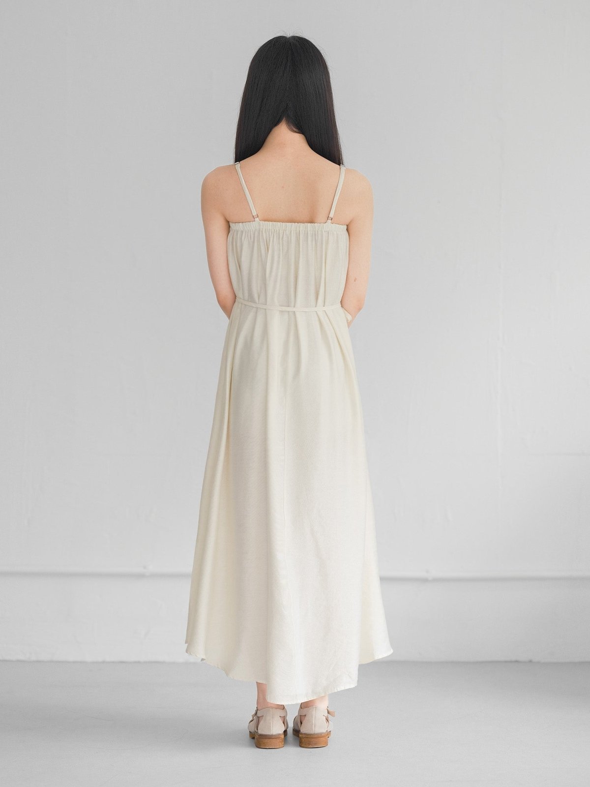 Levine Camisole Flare Dress - DAG-G-220130IvoryF - Mochi Ivory - F - D'ZAGE Designs