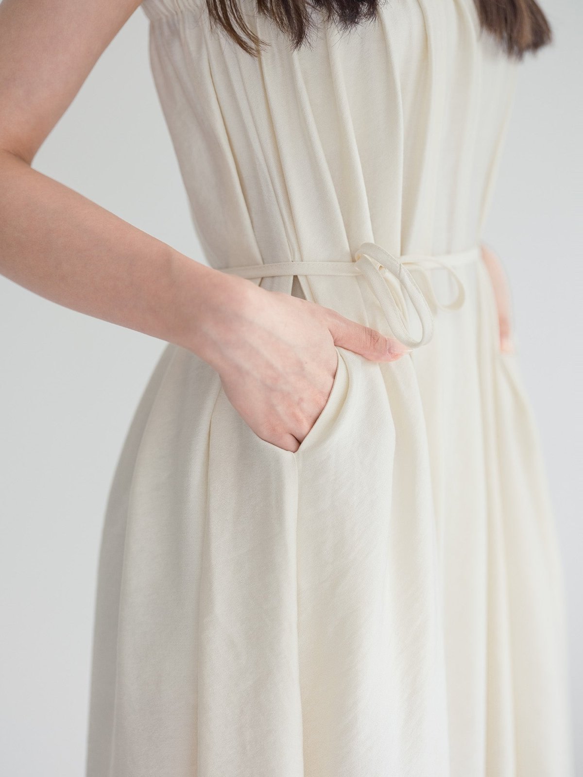 Levine Camisole Flare Dress - DAG-G-220130IvoryF - Mochi Ivory - F - D'ZAGE Designs