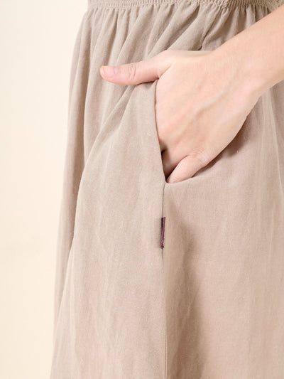 Lanna Elastic Waist Short Sleeve Dress - DAG-DD9449-22CreamF - Beige - F - D'ZAGE Designs