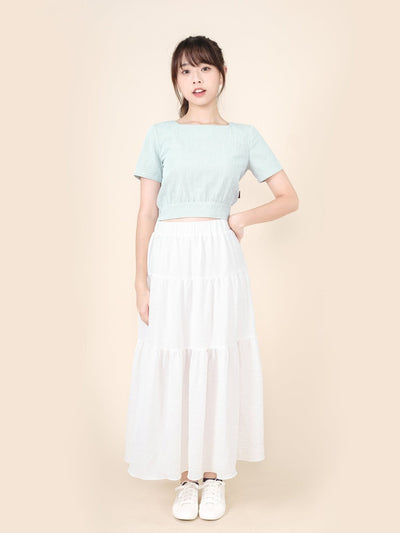 Alise Checkered Two-Way Top - DAG-DD8657-21LtGreenGinhamS - Mint White Checkers - S - D'ZAGE Designs
