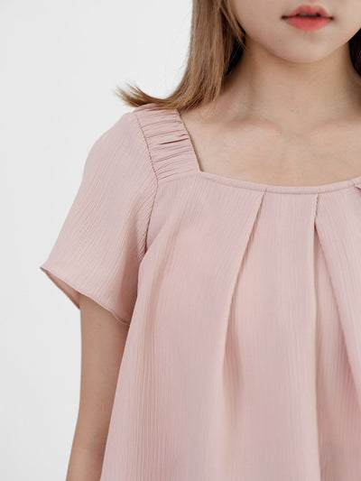 Gwen Chiffon Pleated Top - DAG-DD0826-23DustyPinkS - Dusty Pink - S - D'ZAGE Designs