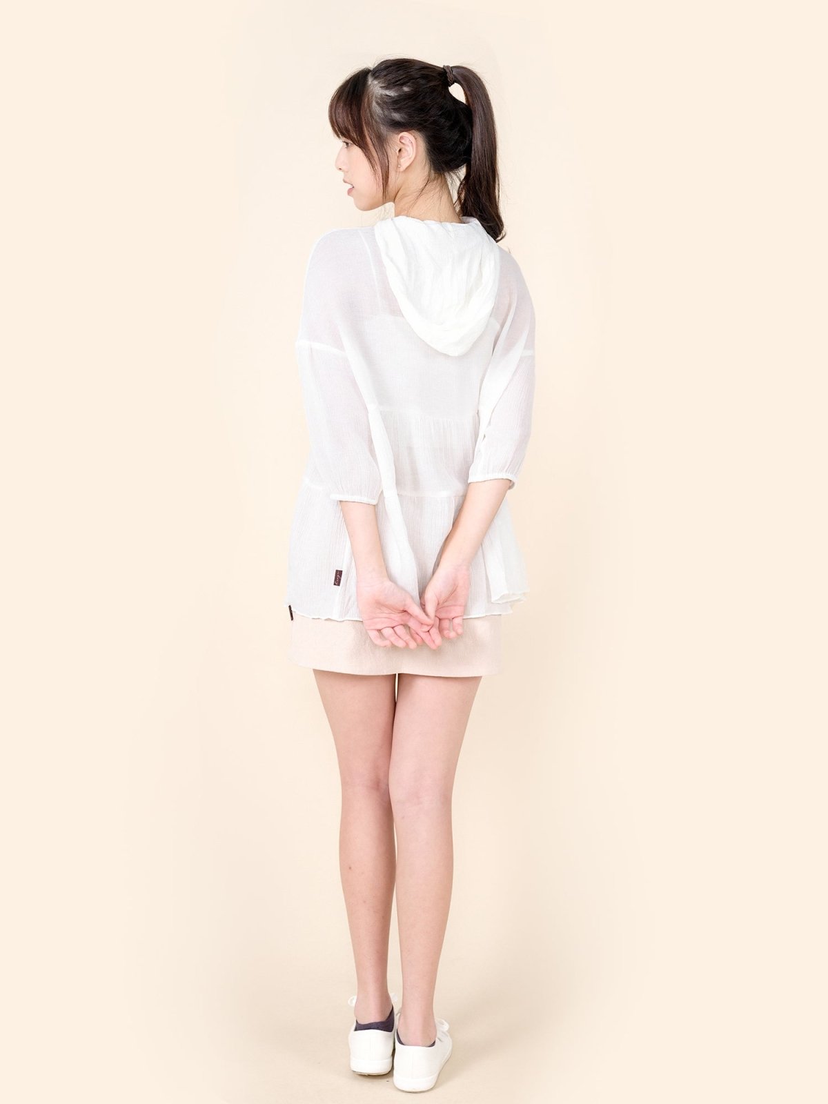 Tiered Button-up Top - DAG-DD8796-21WhiteF - Mochi Ivory - F - D'ZAGE Designs