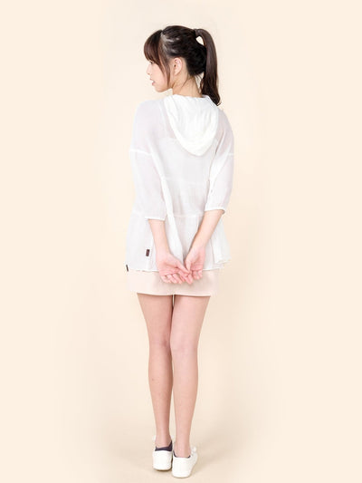 Tiered Button-up Top - DAG-DD8796-21WhiteF - Mochi Ivory - F - D'ZAGE Designs