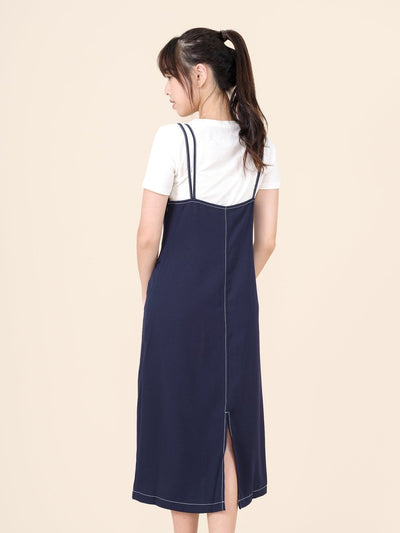 Self Tie Maxi Dress NAVY - DAG-DD8518-21NavyF - Navy Blue - F - D'ZAGE Designs