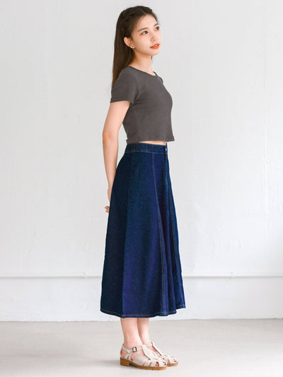 Fiore Flare Hem Denim Skirt - DAG-G-220178NavyDenimS - Denim - S - D'ZAGE Designs