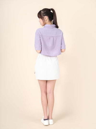 Patch Pocket Cropped Shirt DUSTY LILAC - DAG-DD8662-21DustyLilacS - Purple - S - D'ZAGE Designs