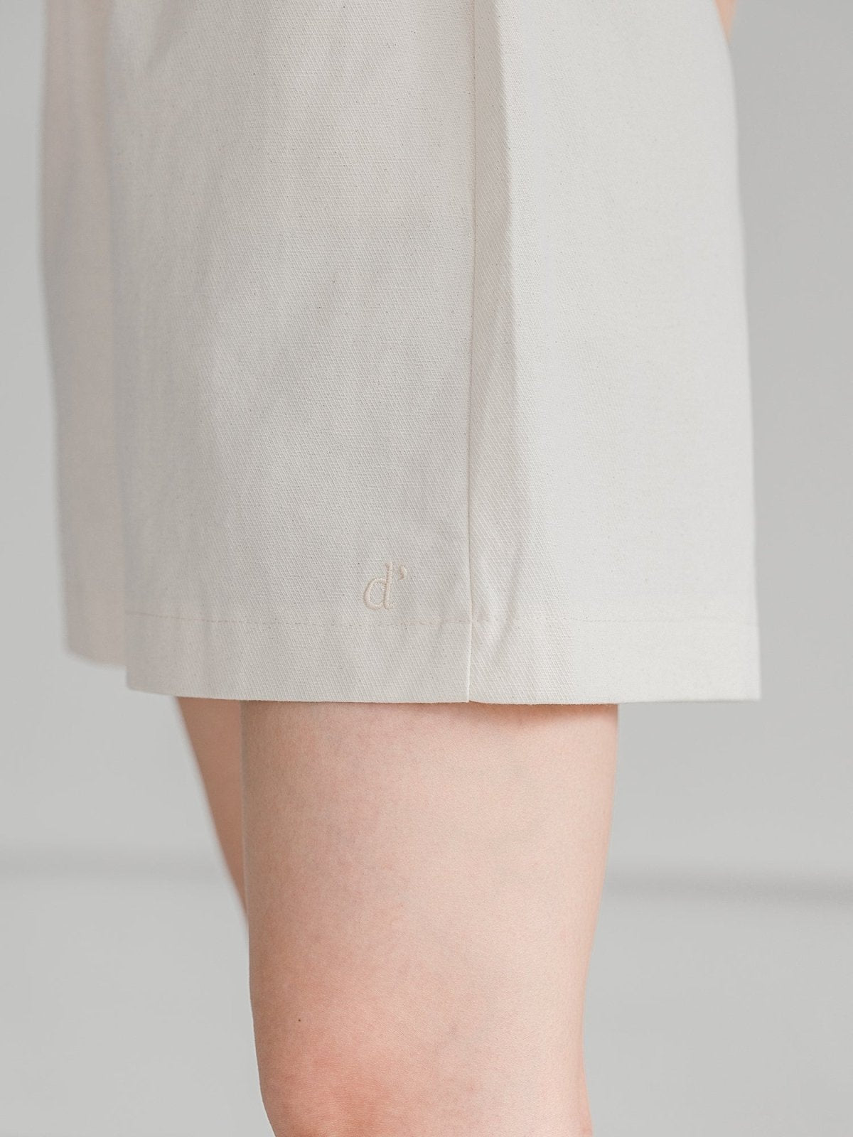 Hannah Elastic Cotton Shorts - DAG-G-220174IvoryF - Mochi Ivory - F - D'ZAGE Designs