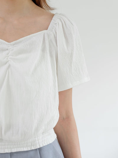 Hope Front Gather Detail Top - DAG-DD0822-23IvoryS - Ivory - S - D'ZAGE Designs