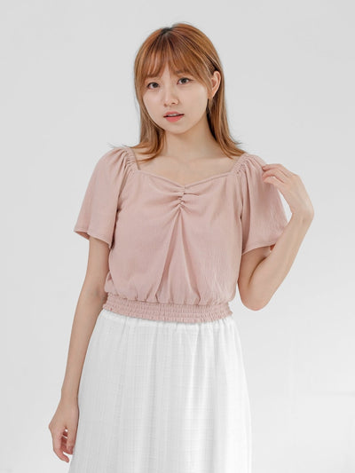 Hope Front Gather Detail Top - DAG-DD0822-23DustyPinkS - Dusty Pink - S - D'ZAGE Designs